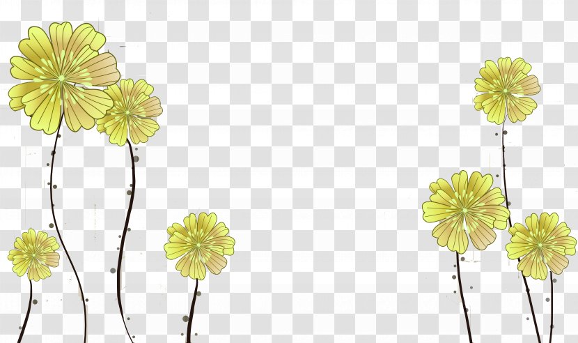 Floral Design Flower Yellow Three-dimensional Space - Wallpaper - Flowers Background Transparent PNG