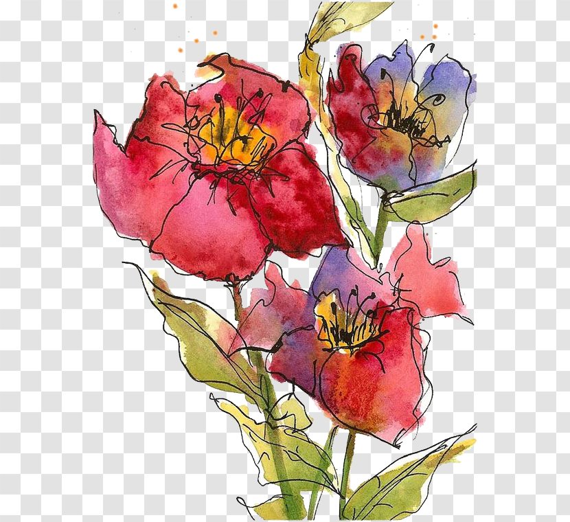 Hand-painted Flowers - Work Of Art - Flowering Plant Transparent PNG