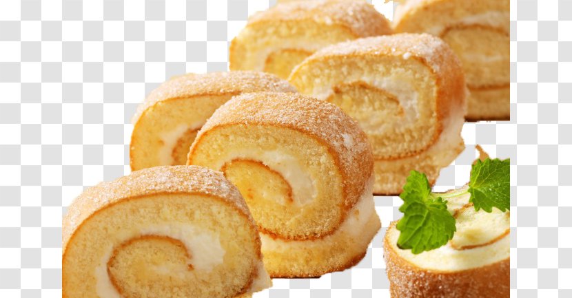 Swiss Roll Sponge Cake Cream Stuffing Dulce De Leche - Food - Bread Transparent PNG