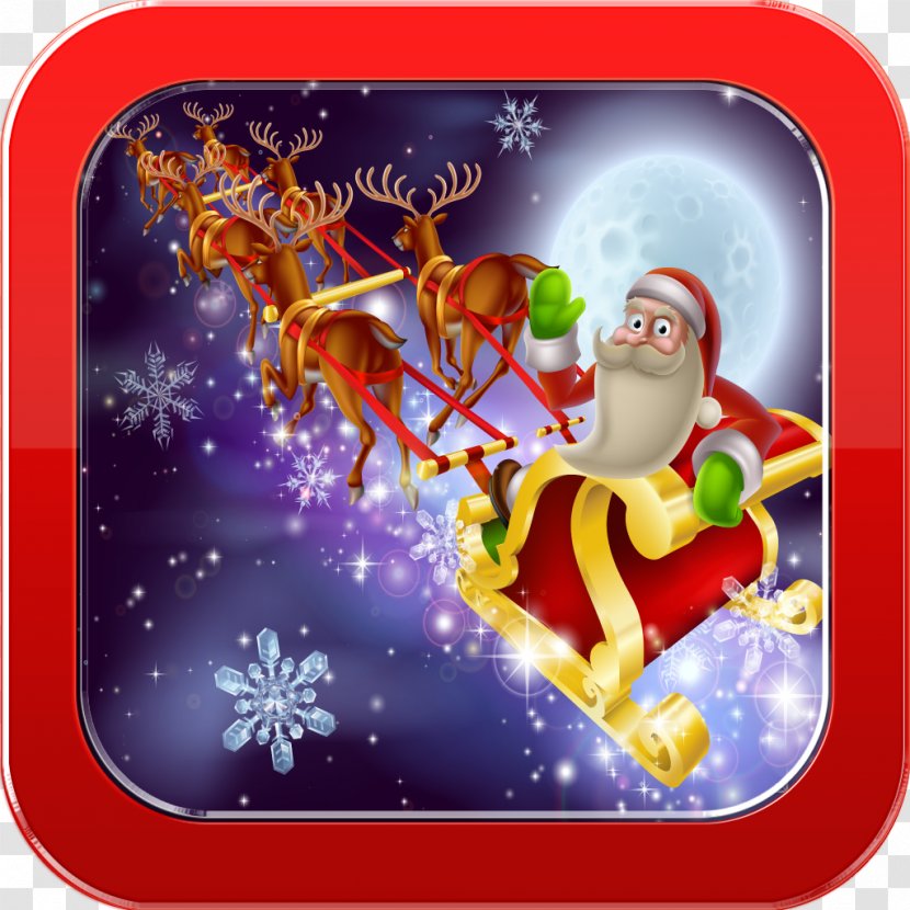 Santa Claus Rudolph Reindeer Christmas - Sled - Sleigh Transparent PNG