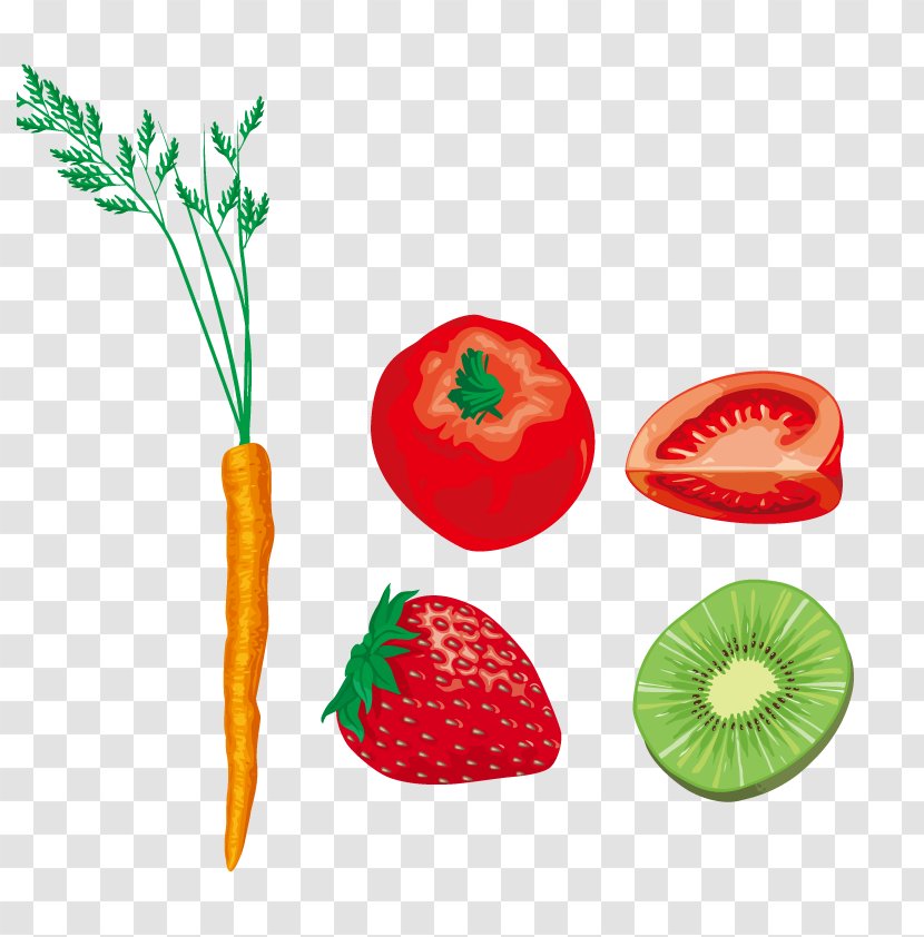 Strawberry Food Gastronomy Auglis Illustration - Vector Carrot Transparent PNG