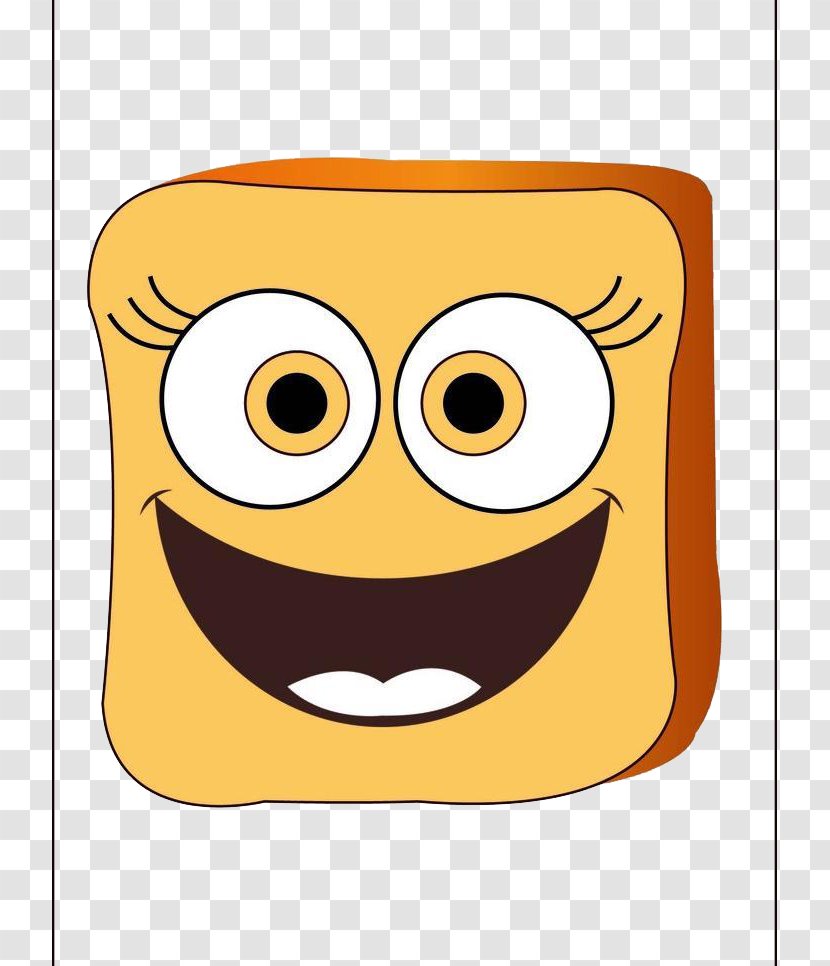 Bakery White Bread Hamburger Cartoon - Smiley - Free Character Design To Pull The Material Transparent PNG
