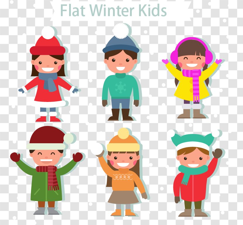Winter Clothing Child Clip Art - Santa Claus - Flat Children Transparent PNG