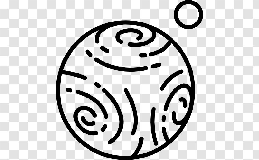 Planet - Line Art - Black And White Transparent PNG