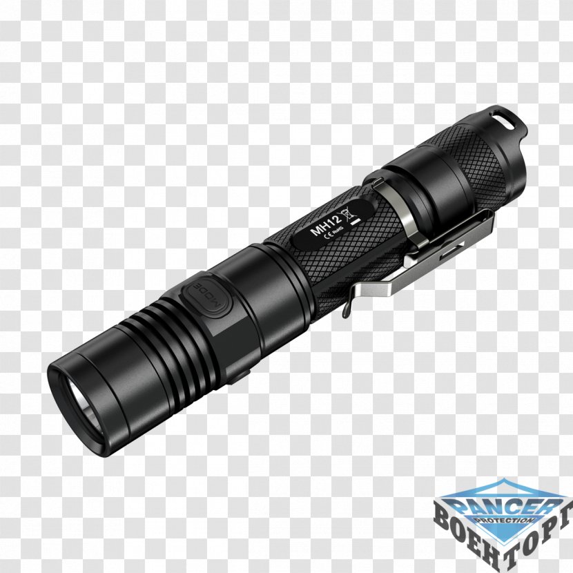 Flashlight Light-emitting Diode Rechargeable Battery Tactical Light - Lumen Transparent PNG