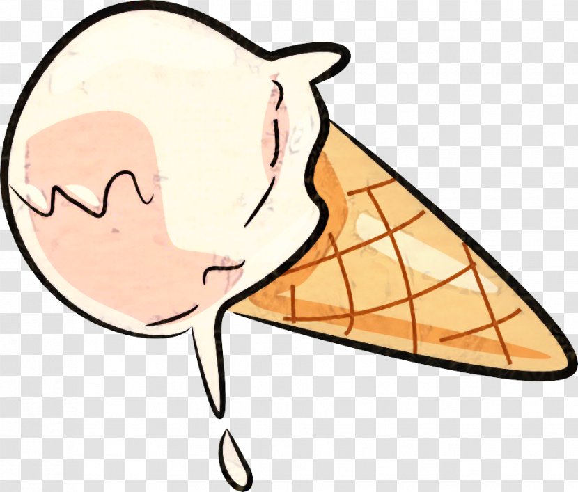 Ice Cream Cones Clip Art Melting - Line - Vanilla Transparent PNG