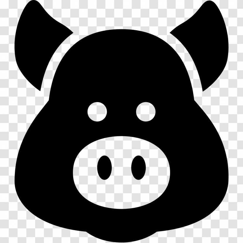 Pig Symbol - Black And White Transparent PNG