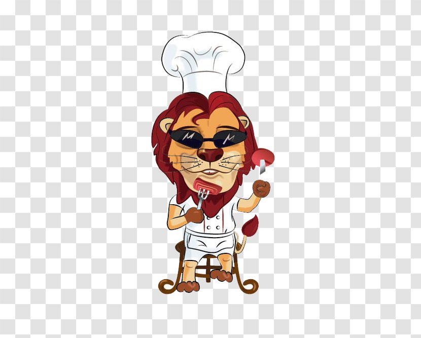 Lion Cartoon Cook Illustration - Chef - Lions Transparent PNG
