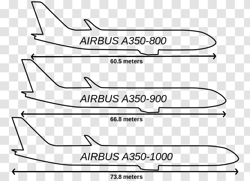 Airbus A350 Boeing 787 Dreamliner Airplane 777 - Silhouette - Variant Transparent PNG