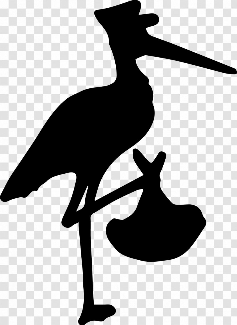 White Stork Black Bird Clip Art Beak - Carrying Baby Animated Transparent PNG