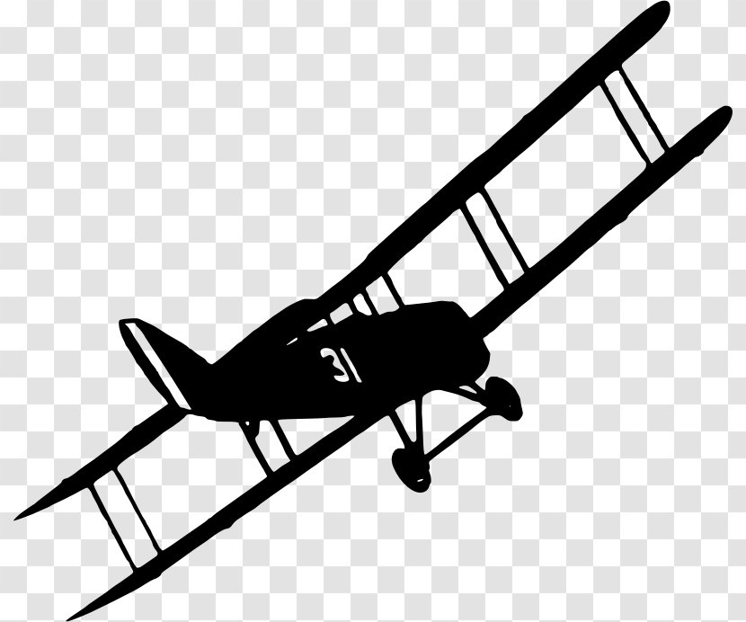 Airplane Fixed-wing Aircraft Biplane Clip Art - Aviation - Vintage Transparent PNG