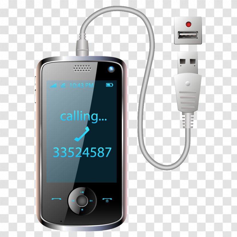 Smartphone Euclidean Vector Computer File - Mobile Phone - Charging Transparent PNG