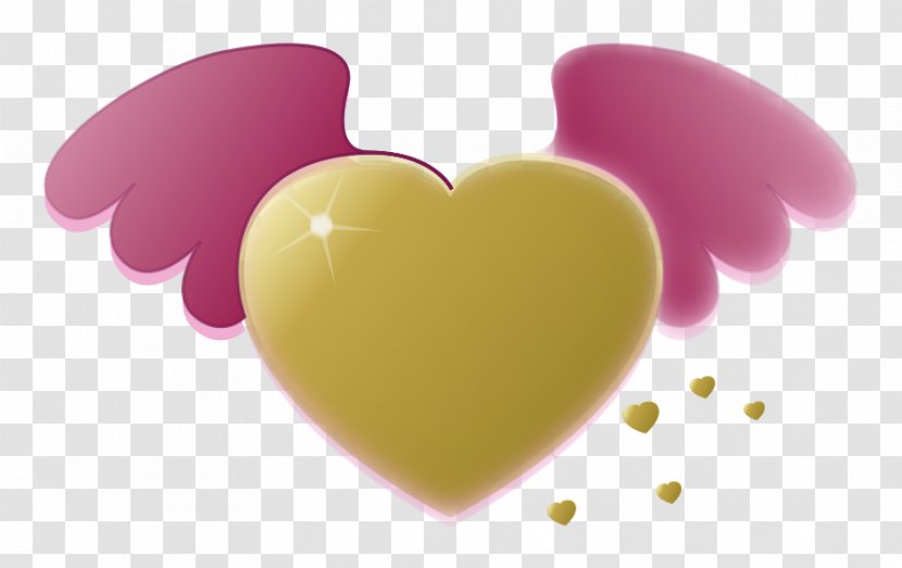 Heart Free Gold Clip Art - With Wings Clipart Transparent PNG