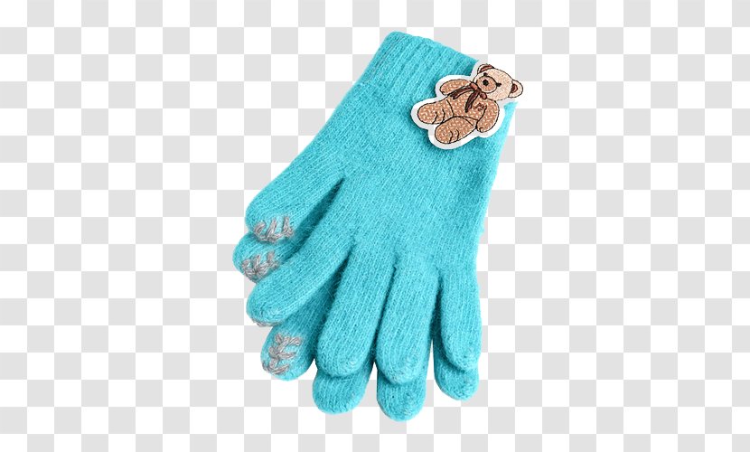 Boxing Glove Knitting Wool - Frame - Blue Bear Gloves Transparent PNG