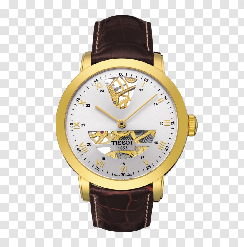 Tissot T-Complication Squelette Skeleton Watch PRC 200 Chronograph - Strap - Yellow Transparent PNG