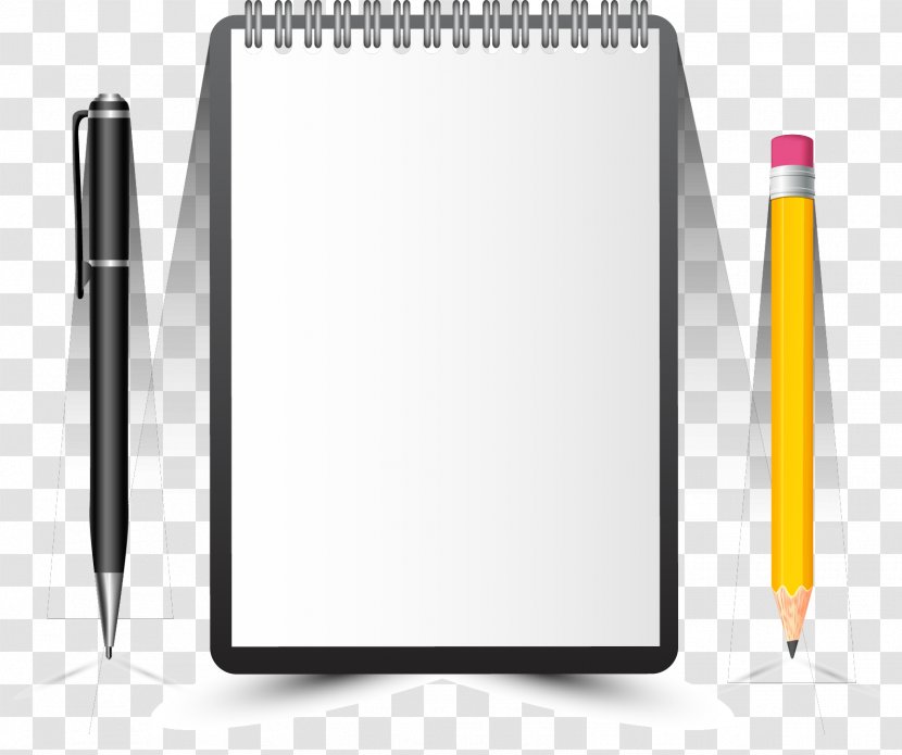 Notepad++ Notebook - Vector Painted Notepad And Pencil Transparent PNG