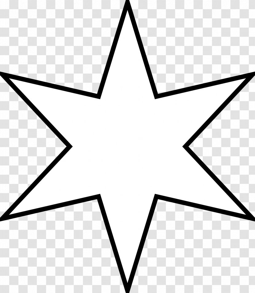 Star Black And White Clip Art - Area - Six Angle Transparent PNG