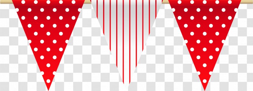 Paper Party Banner Pennon Garland - Wedding - Hand Painted Red Triangle Transparent PNG