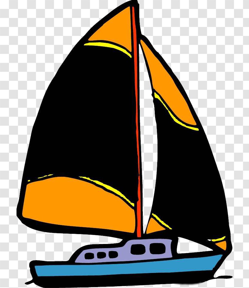 Sailing Ship Cartoon Drawing - Hand Drawn Sail Transparent PNG