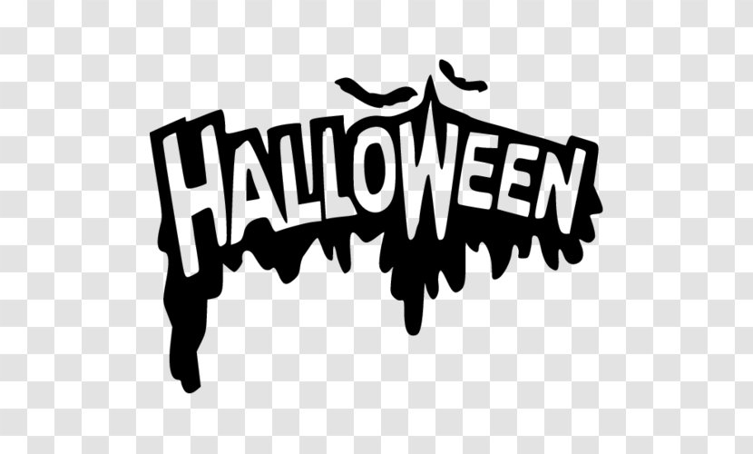 Halloween Logo Clip Art - Black And White Transparent PNG