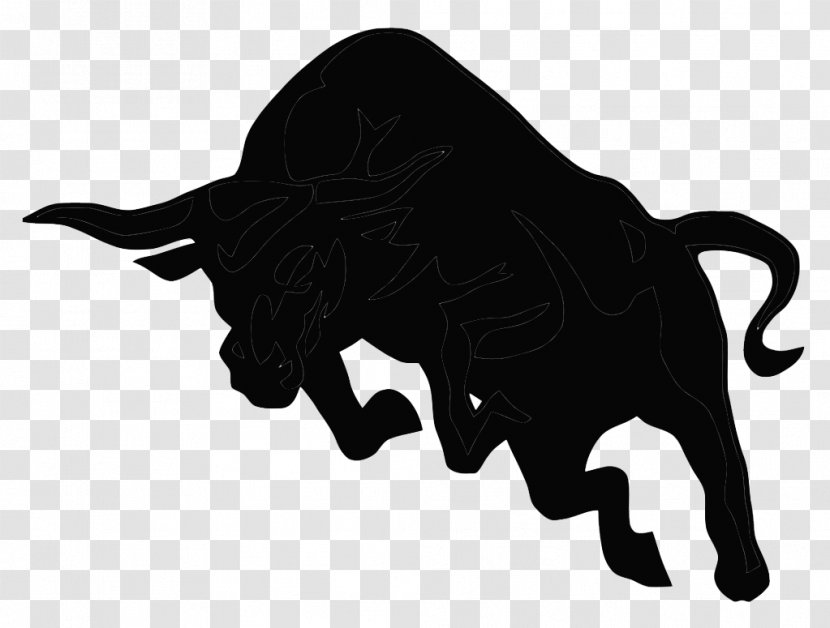 Spanish Fighting Bull Clip Art Image - Black And White Transparent PNG