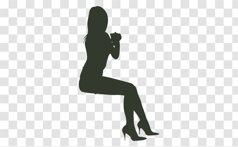 Silhouette Woman Drawing - Sitting Man Transparent PNG