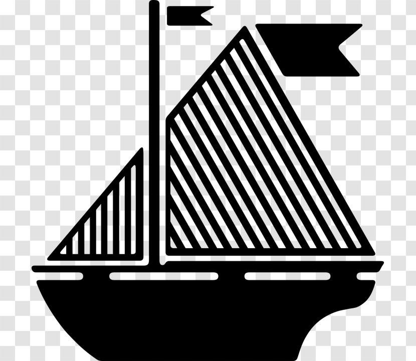 Sailing Ship Boat Silhouette - Tall Transparent PNG