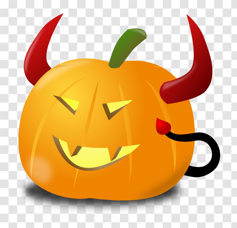 Pumpkin Pie Jack-o'-lantern Clip Art - Halloween - Devil Clipart Transparent PNG