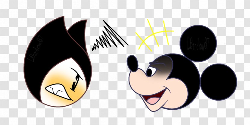 Bendy And The Ink Machine Minnie Mouse Mickey Devil Epic - Silhouette - Love Cardboard Transparent PNG