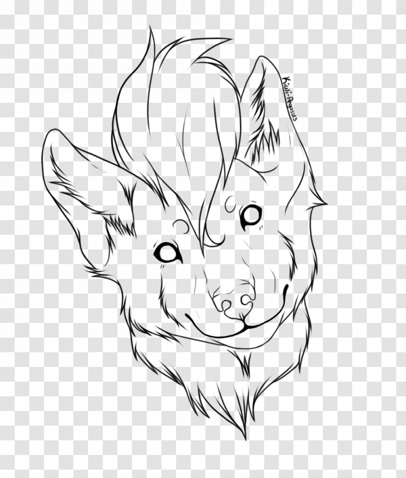 Line Art Drawing Dog Head Shot Sketch - Wildlife - Wolf Transparent PNG