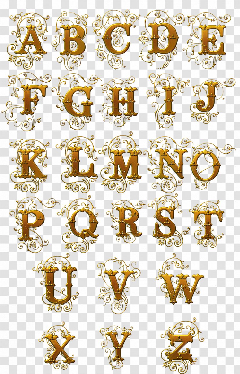 Typeface Letter Download - Brass - Gold Letters Effect Transparent PNG