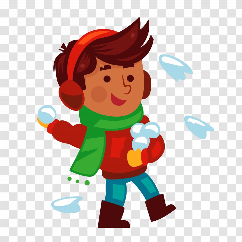 Child Winter Snowman - Children Play In The Snow Transparent PNG