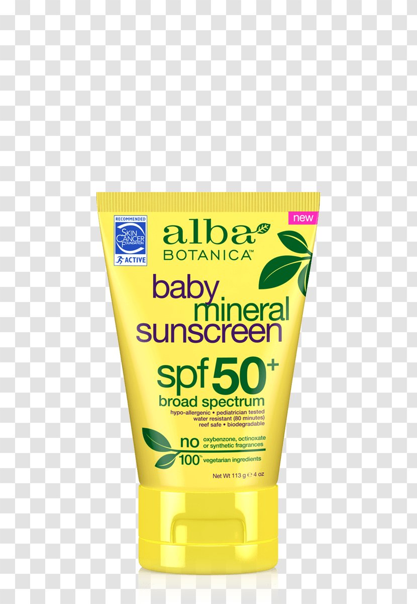 Sunscreen Lotion Cream Yellow Flavor - Alba Botanica Transparent PNG