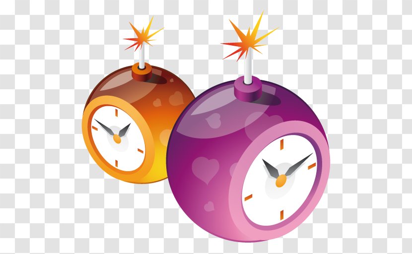 Purple Christmas Ornament Clip Art - Clocks Transparent PNG