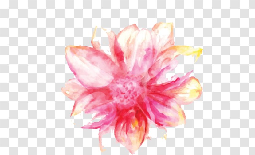 Watercolor Painting Pink Flowers - Flowering Plant Transparent PNG