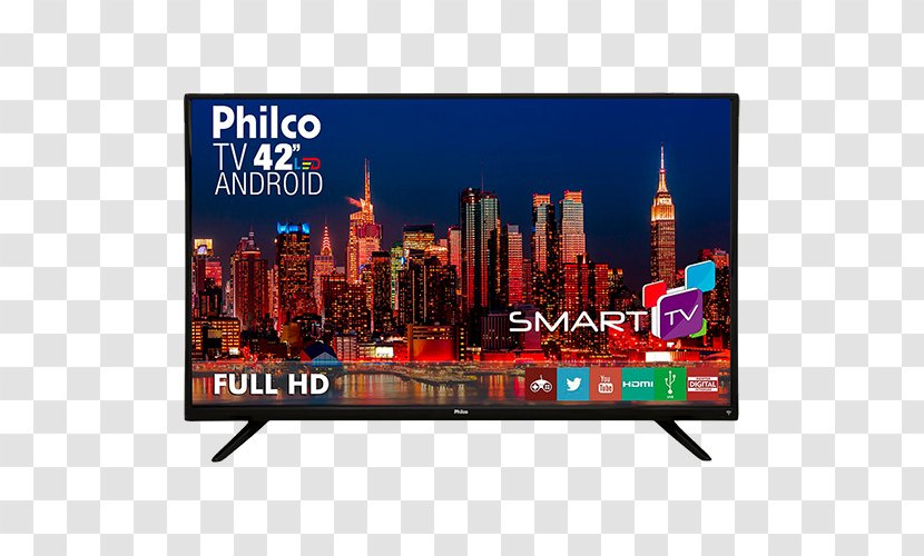 Smart TV LED-backlit LCD 4K Resolution High-definition Television HDMI - Wifi - Philco Transparent PNG