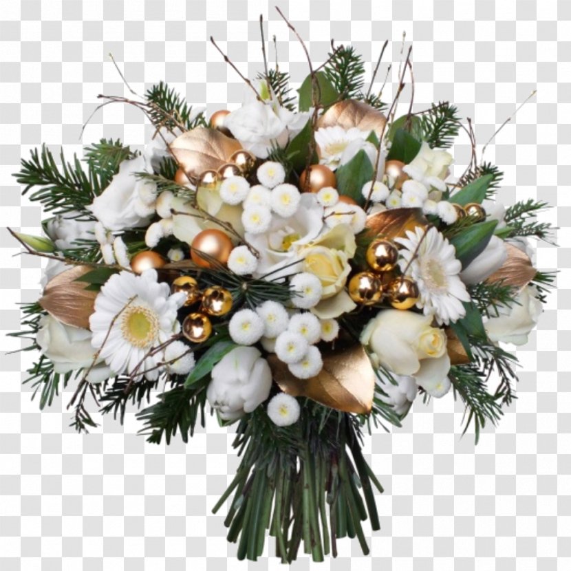 Flower Bouquet Christmas Florist New Year Party - Composition Florale Transparent PNG