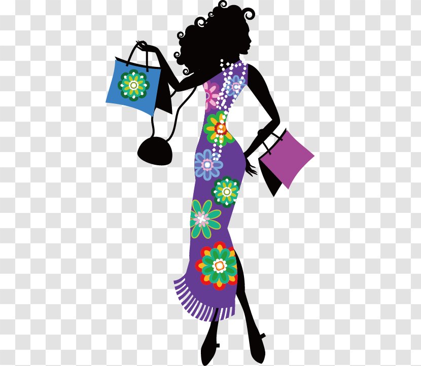 Fashion Silhouette Shopping Illustration - Woman Transparent PNG
