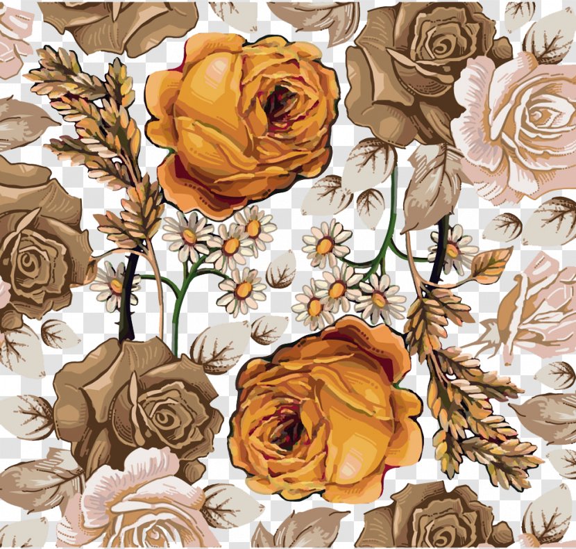 Paper Flower Paisley Pattern - Hand-painted Flowers Shading Transparent PNG