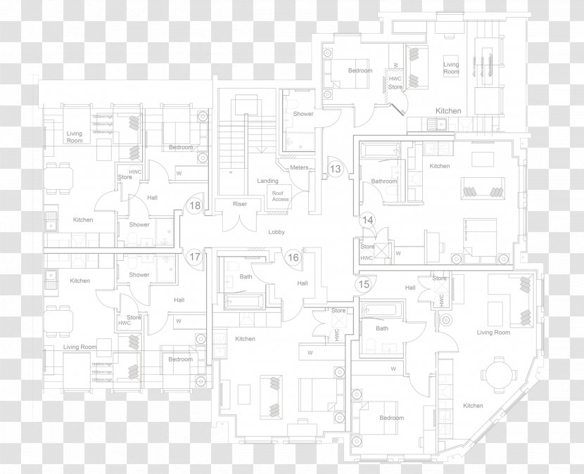 Floor Plan Line Pattern - White - 2d Street Forward Ground Transparent PNG