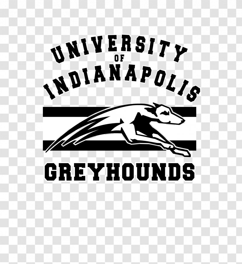 University Of Indianapolis Logo Carnivora Brand Font - Monochrome Photography - Greyhounds Football Transparent PNG