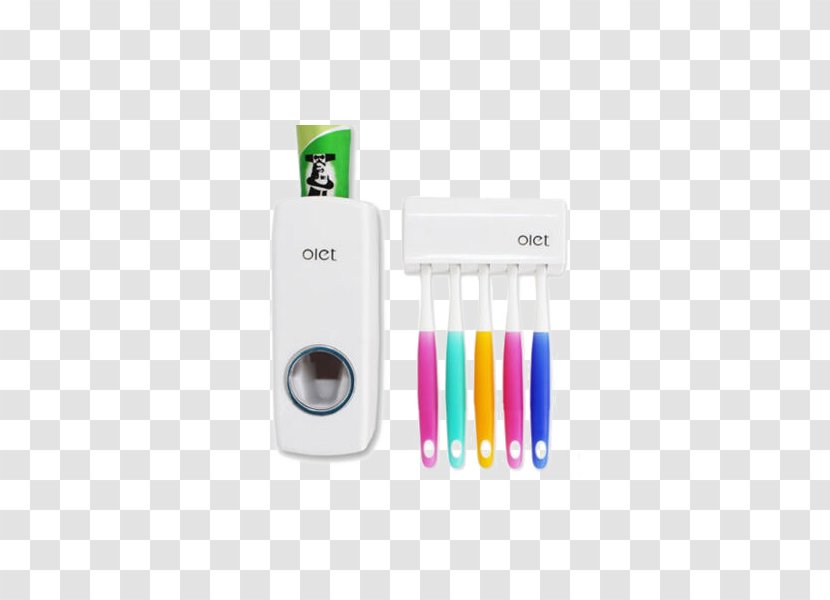 Toothpaste Pump Dispenser Toothbrush Bathroom - Double Celebration Home Creative Automatic With Holder Transparent PNG
