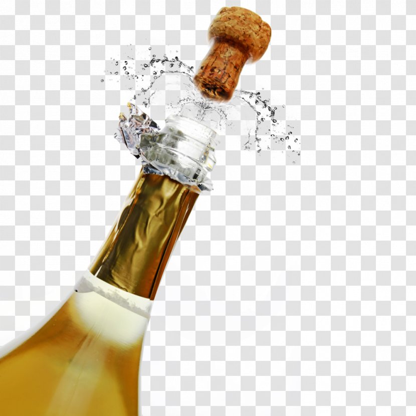Champagne Wine Bottle Liqueur Alcoholic Drink - Milk Spalsh Transparent PNG