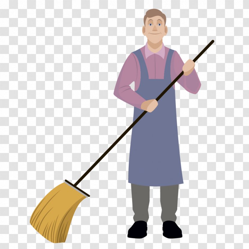 Vector Graphics Image Stock Illustration Cleaner - Broom - Funny Workers Transparent PNG