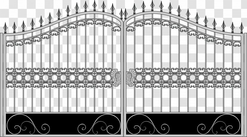 Electric Gates Fence Wrought Iron Aluminum Fencing - Gate Vector Material Transparent PNG
