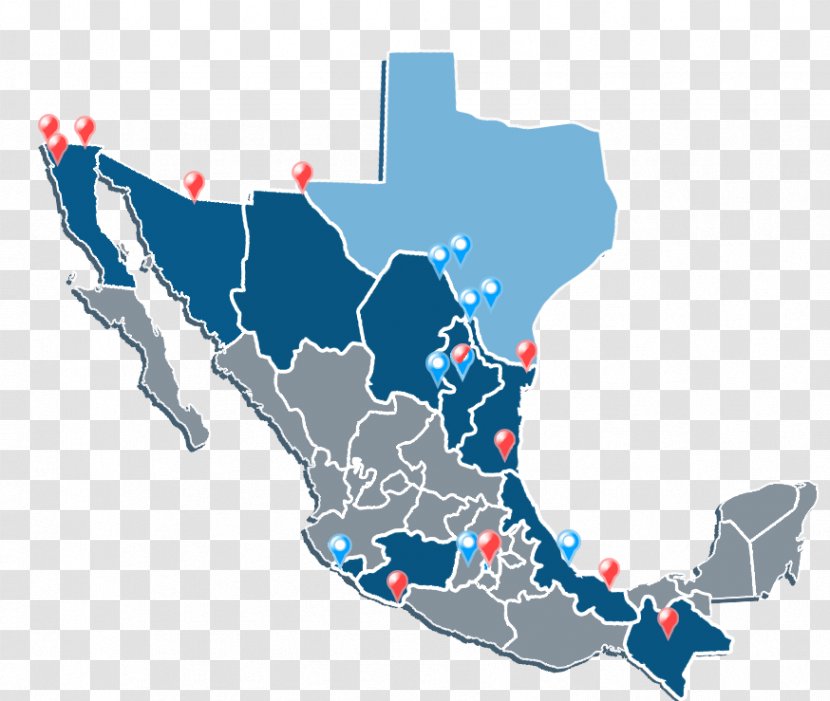 Mexico Blank Map Vector - Political Geography Transparent PNG