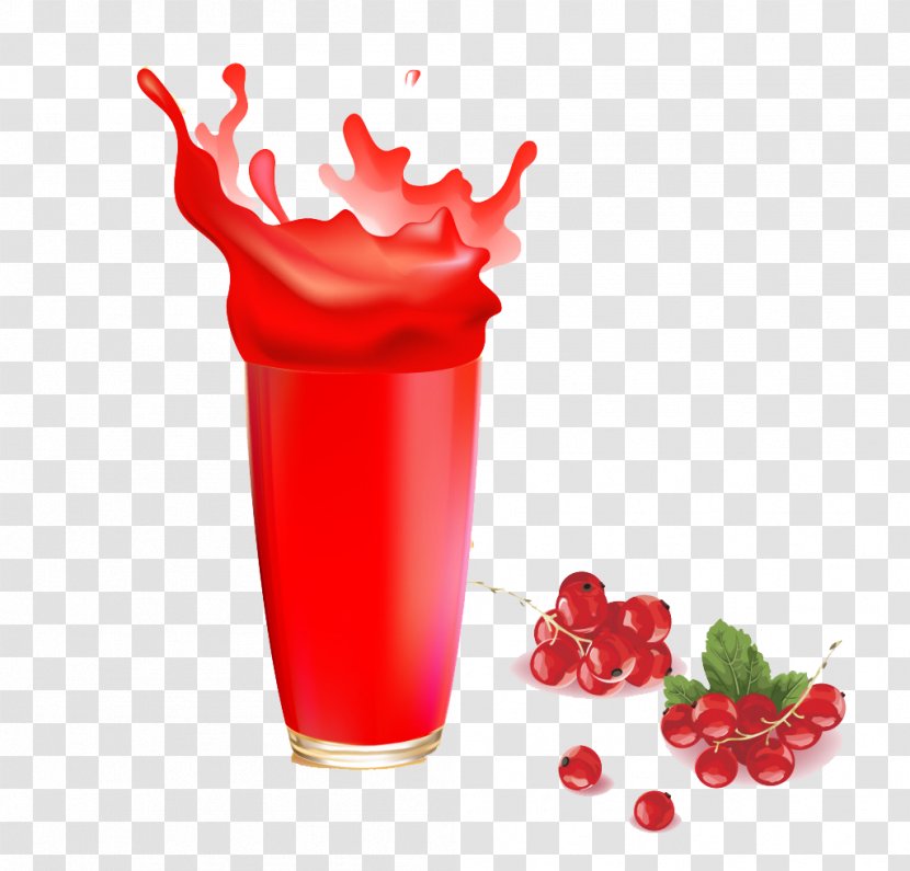 Orange Juice Soft Drink Cup - Strawberry - Red Cherry Transparent PNG