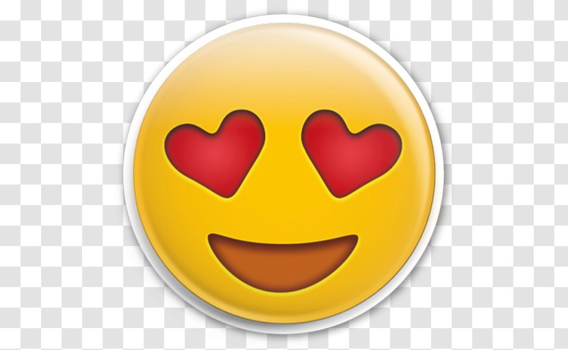 Emoji Heart Eye Sticker Smile - Yellow Transparent PNG