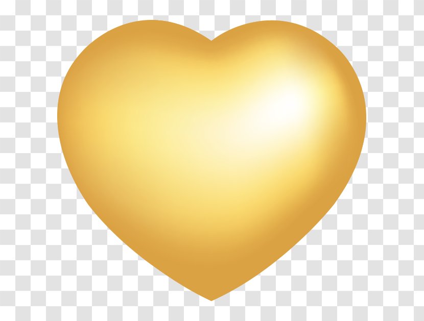 Vector Golden Heart-shaped Metallic Luster - Computer - Yellow Transparent PNG