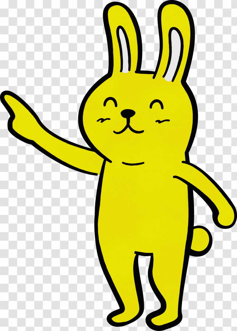 Cartoon Animal Figurine Yellow Whiskers Rabbit Transparent PNG